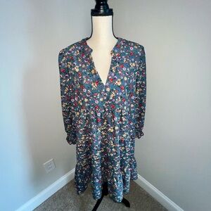 Umgee Blue Floral Midi Dress